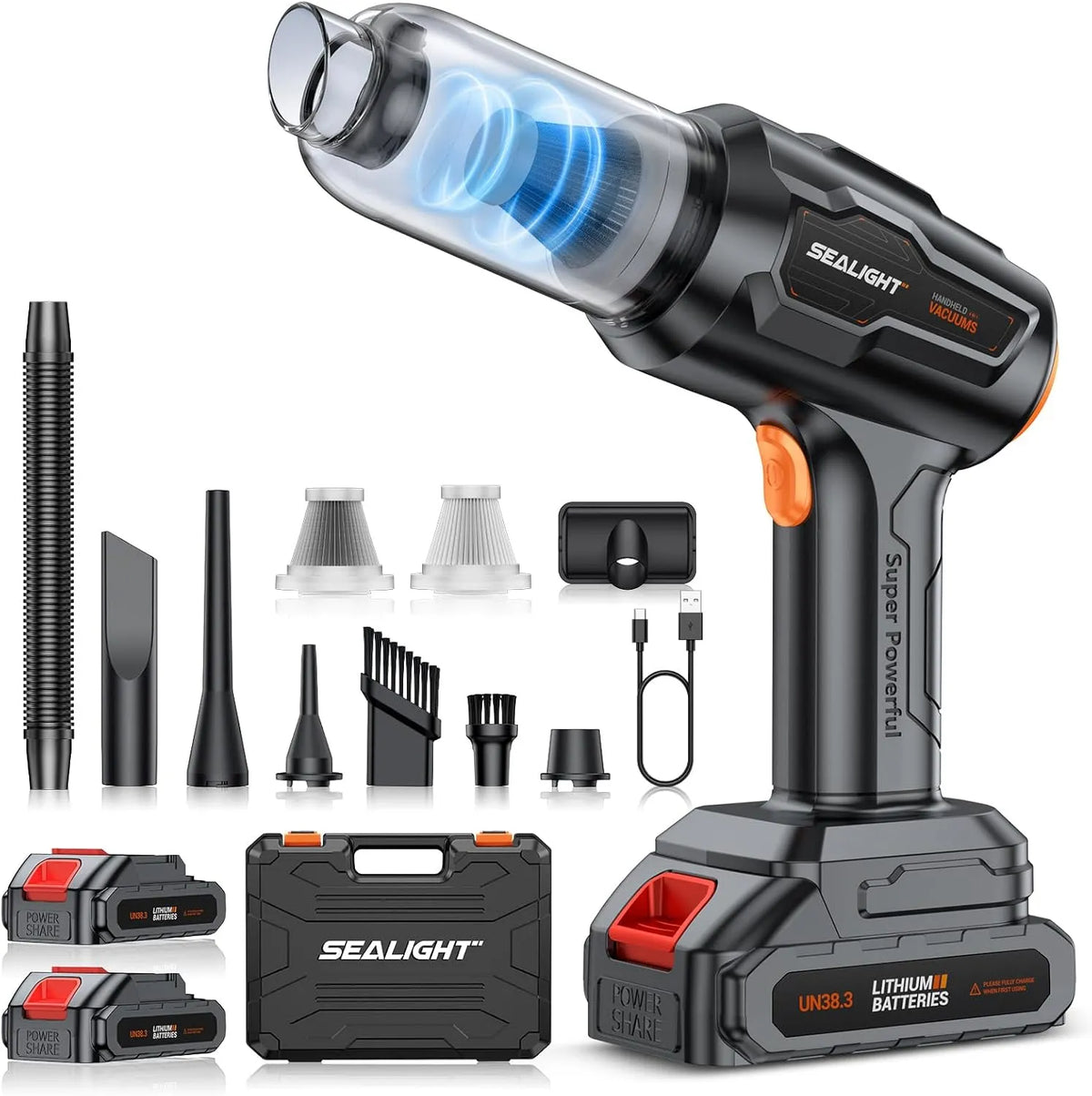Aspirateur, rechargeable, pour l'entretien automobile