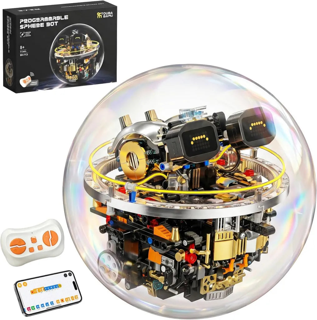 Kit robotique ¨¦ducatif avec t¨¦l¨¦commande et application pour enfants 8-12 ans, expressions oculaires vari¨¦es, jouet STEM parfait