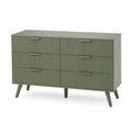 Commode 6 tiroirs en bois MDF vert