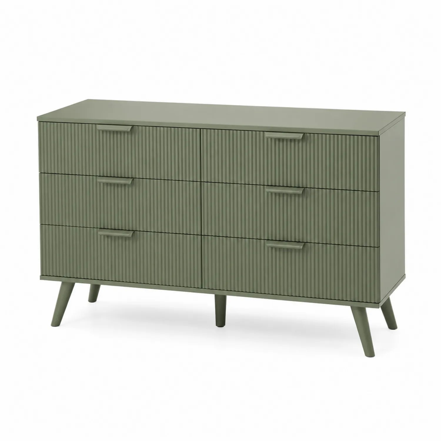 Commode 6 tiroirs en bois MDF vert