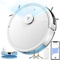 Aspirateur Robot Intelligent 5000Pa, Navigation LDS, WiFi/App, Aspiration et Lavage, Autonomie 120min, Capteurs Anti-Chute, Blanc