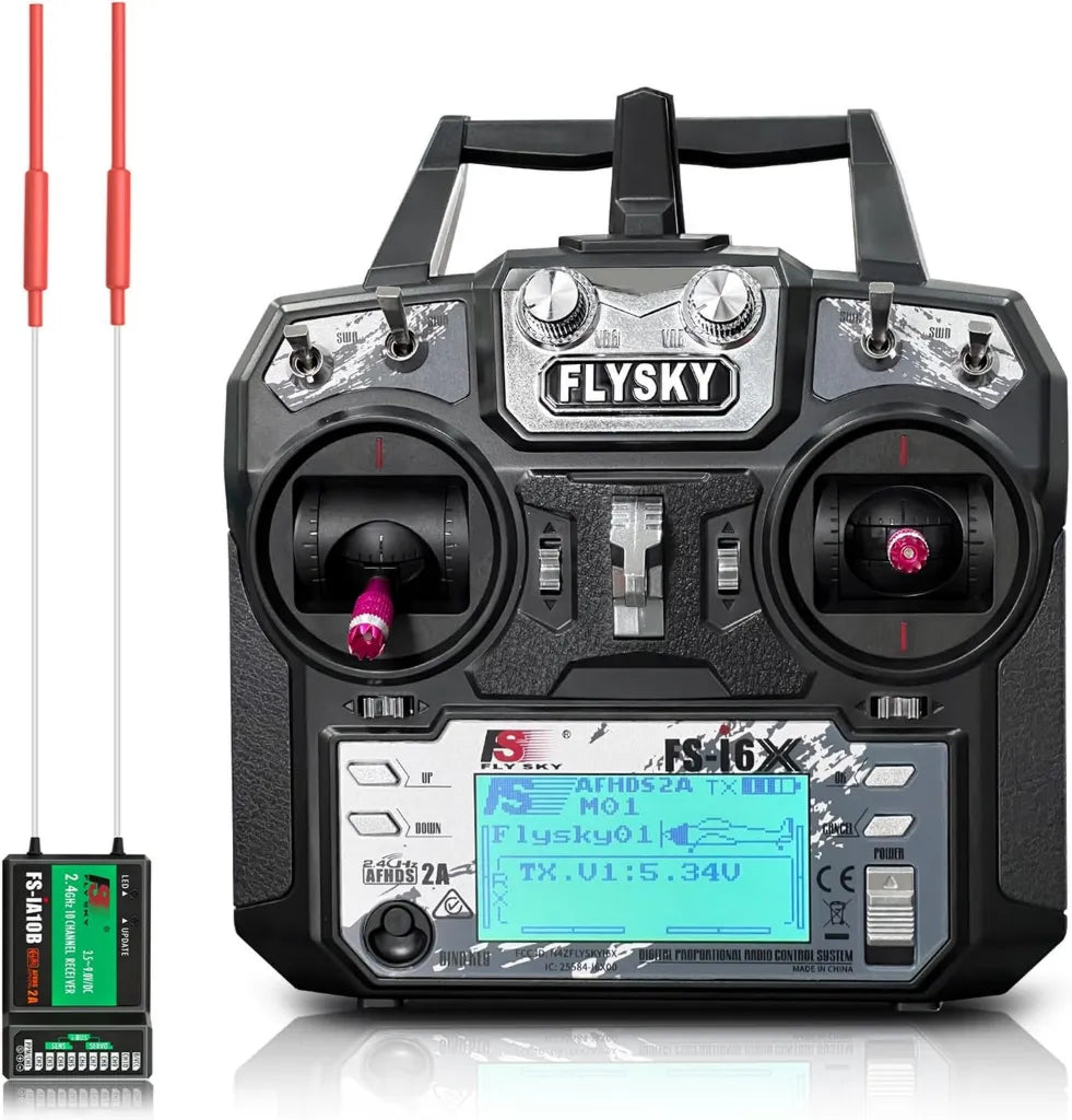 ¨¦metteur Flysky FS-i6X 10 Canaux avec R¨¦cepteur FS-iA10B, T¨¦l¨¦commande RC 2,4 GHz pour Mod¨¨les T¨¦l¨¦command¨¦s