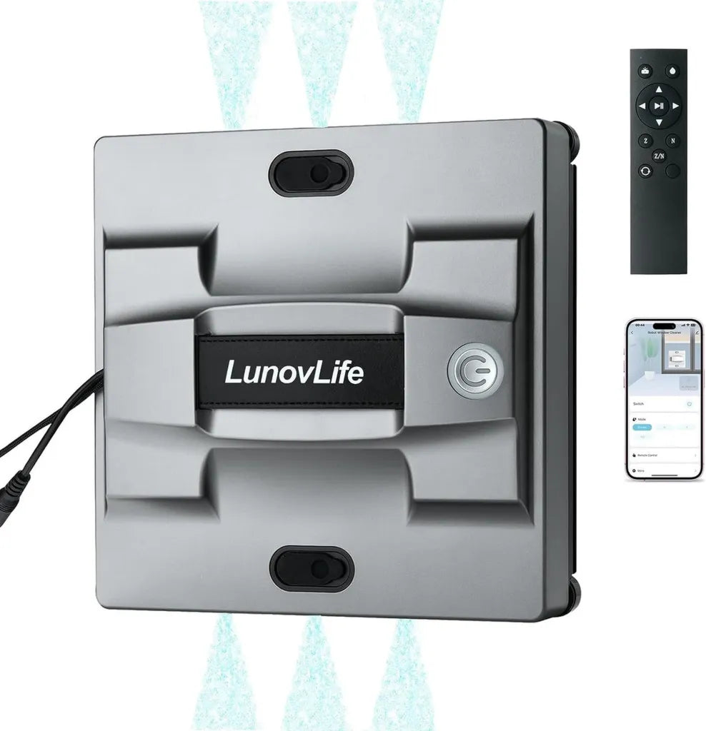 Robot Nettoyeur de Fen¨ºtre Intelligent 5600Pa avec Pulv¨¦risation Automatique et T¨¦l¨¦commande