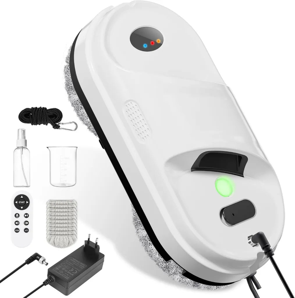 Nettoyeur de Vitres Automatique avec Pulv¨¦risation Intelligente, Aspiration Puissante 5600Pa et Capteur de Bord, Id¨¦al pour Fen¨ºtres et Carrelages