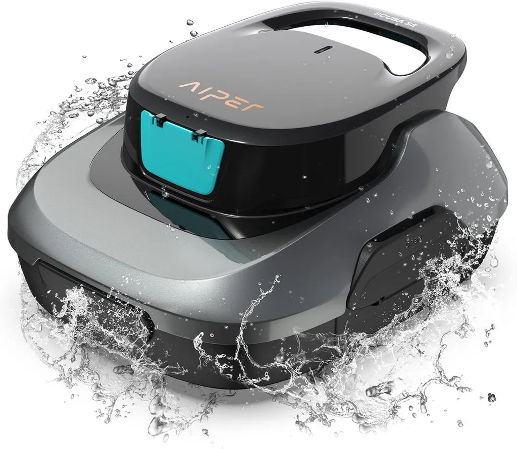 Robot Nettoyeur Piscine AIPER Scuba SE sans Fil, 90 Min d'Autonomie, Stationnement Auto, Compact et L¨¦ger, Parfait pour Piscines Hors Sol
