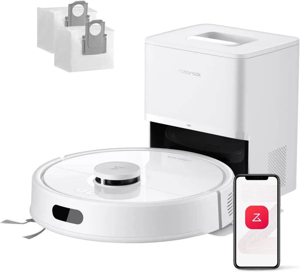 Roborock Q7 L5+ Robot Aspirateur avec Base, Aspiration 8000 Pa, Autovidange, Triple R¨¦servoir d'Eau, Anti-Enchev¨ºtrement, Navigation LiDAR, Pour Animaux et Tapis