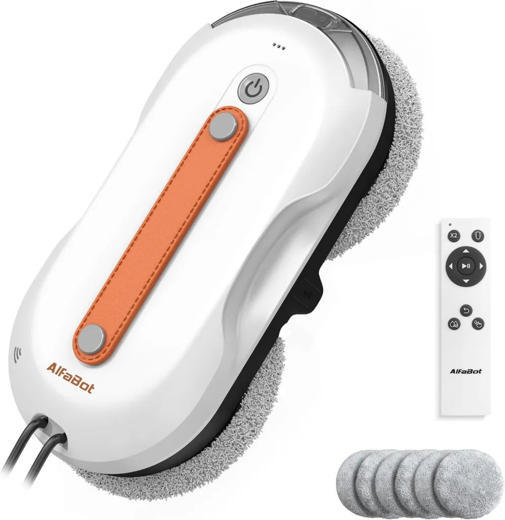 Robot Lave-vitres Intelligent AlfaBot X7 Pro - Nettoyage Automatique pour Surfaces Lisses avec Pulv¨¦risation Double et R¨¦servoir Spacieux