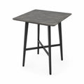 Table carrée en marbre noir avec pieds en métal 80x80 cm
