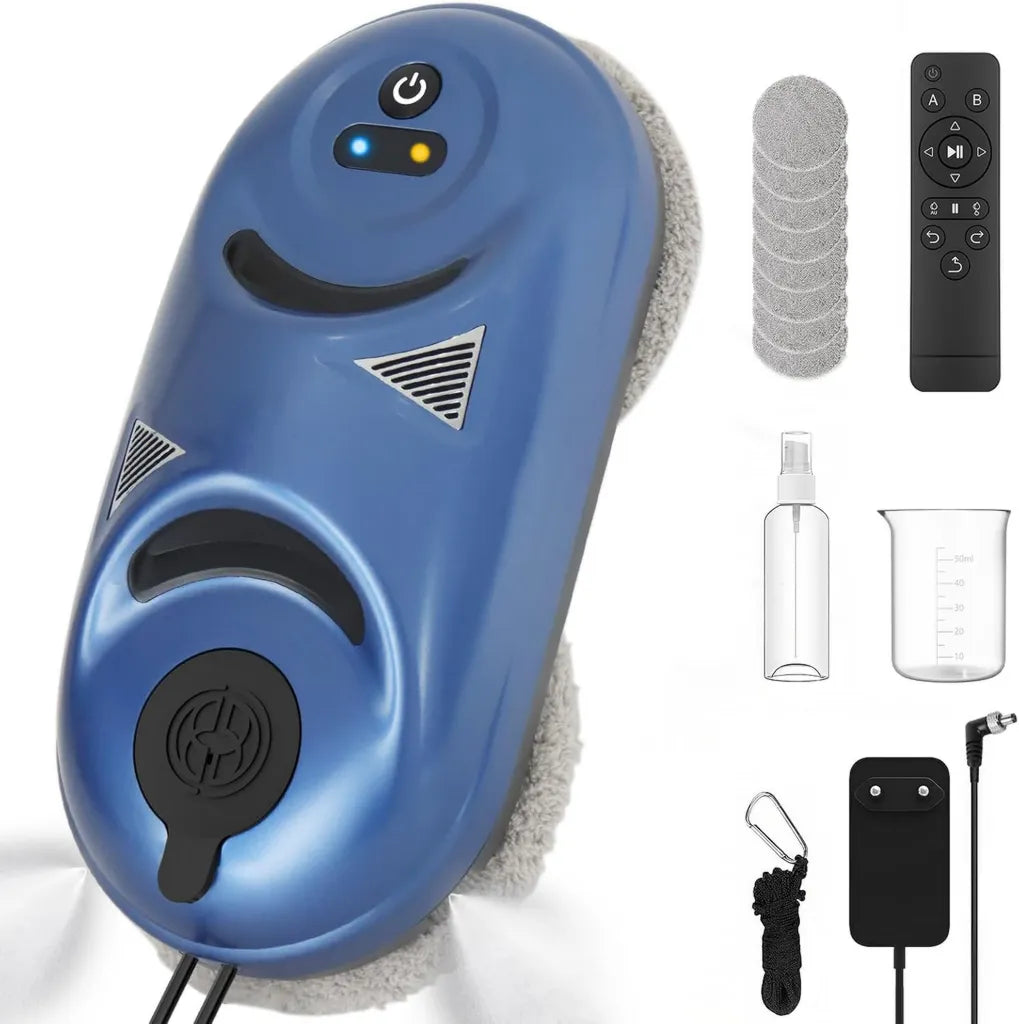 Robot Nettoyeur de Vitres avec Pulv¨¦risation Automatique, 3 Modes de Nettoyage, Puissance 6500 Pa, Syst¨¨me de Navigation Intelligente, Convient aux Fen¨ºtres et Miroirs