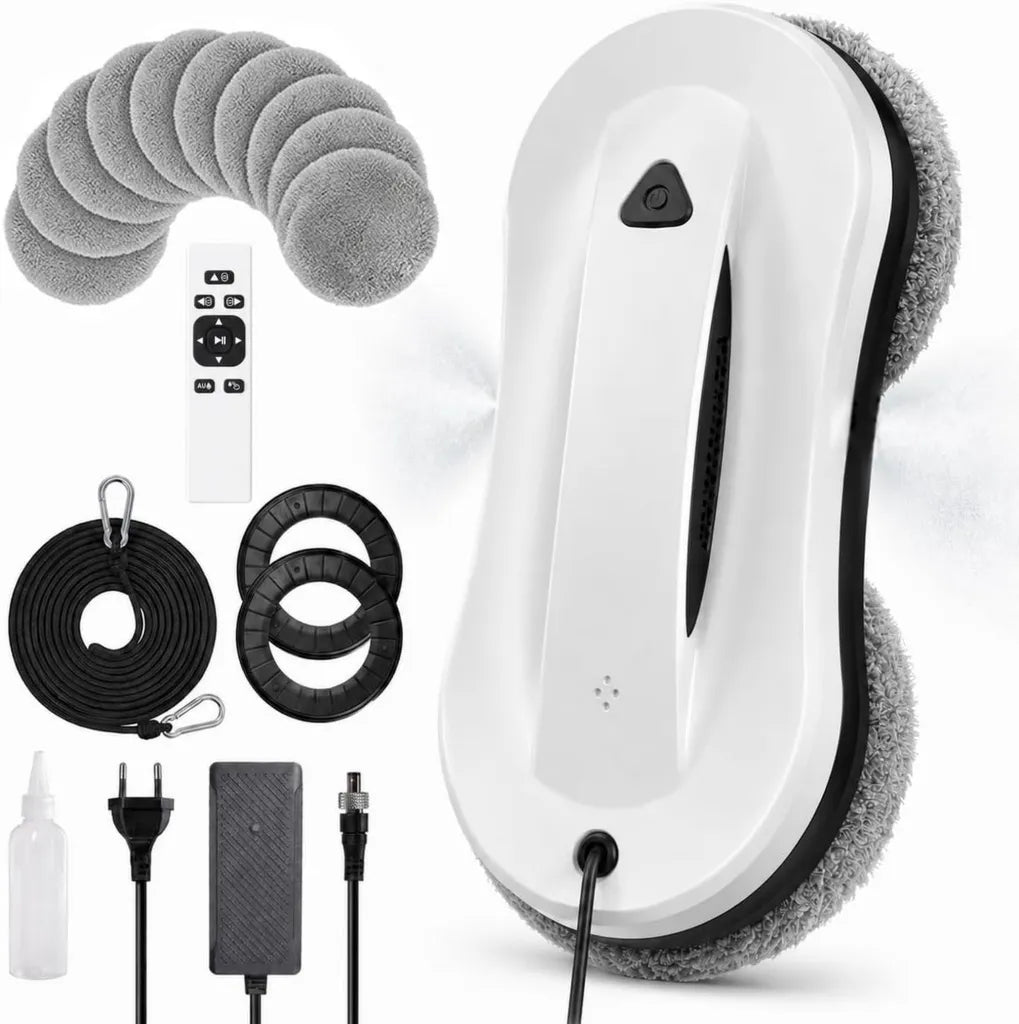 Robot de Nettoyage de Vitres avec Pulv¨¦risation Ultrasonique, 2800Pa, Design Mince 80mm, T¨¦l¨¦commande Incluse, D¨¦tection Intelligente des Bords et 3 Modes