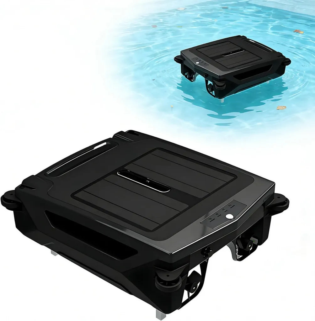 Nettoyeur Robotique pour Piscine, Syst¨¨me de Skimmer Solaire, Navigation Intelligente, Convient ¨¤ Toutes Piscines