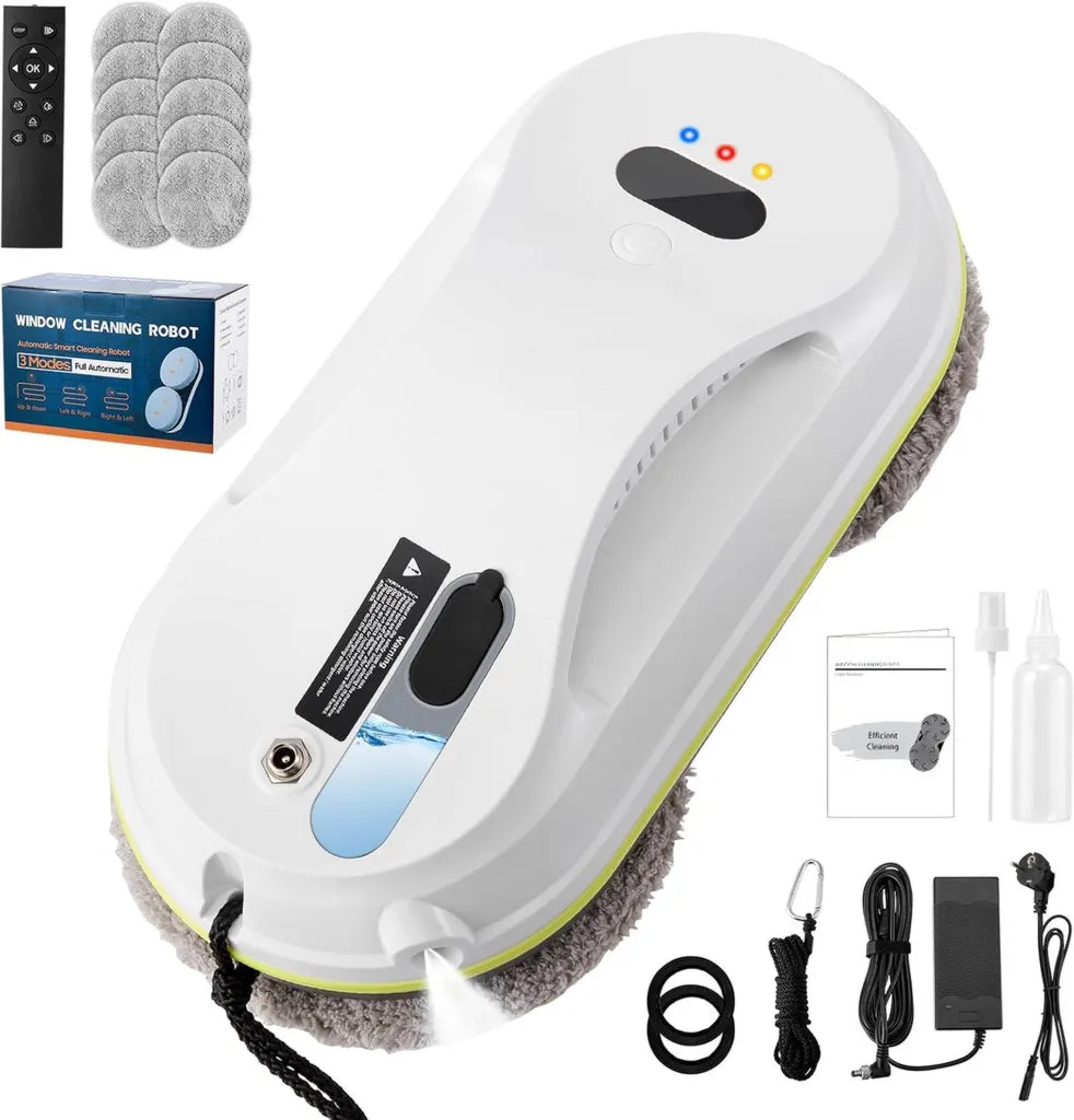 Robot lave-vitres intelligent 5600 Pa avec double pulv¨¦risation automatique et s¨¦curit¨¦ renforc¨¦e pour surfaces vari¨¦es