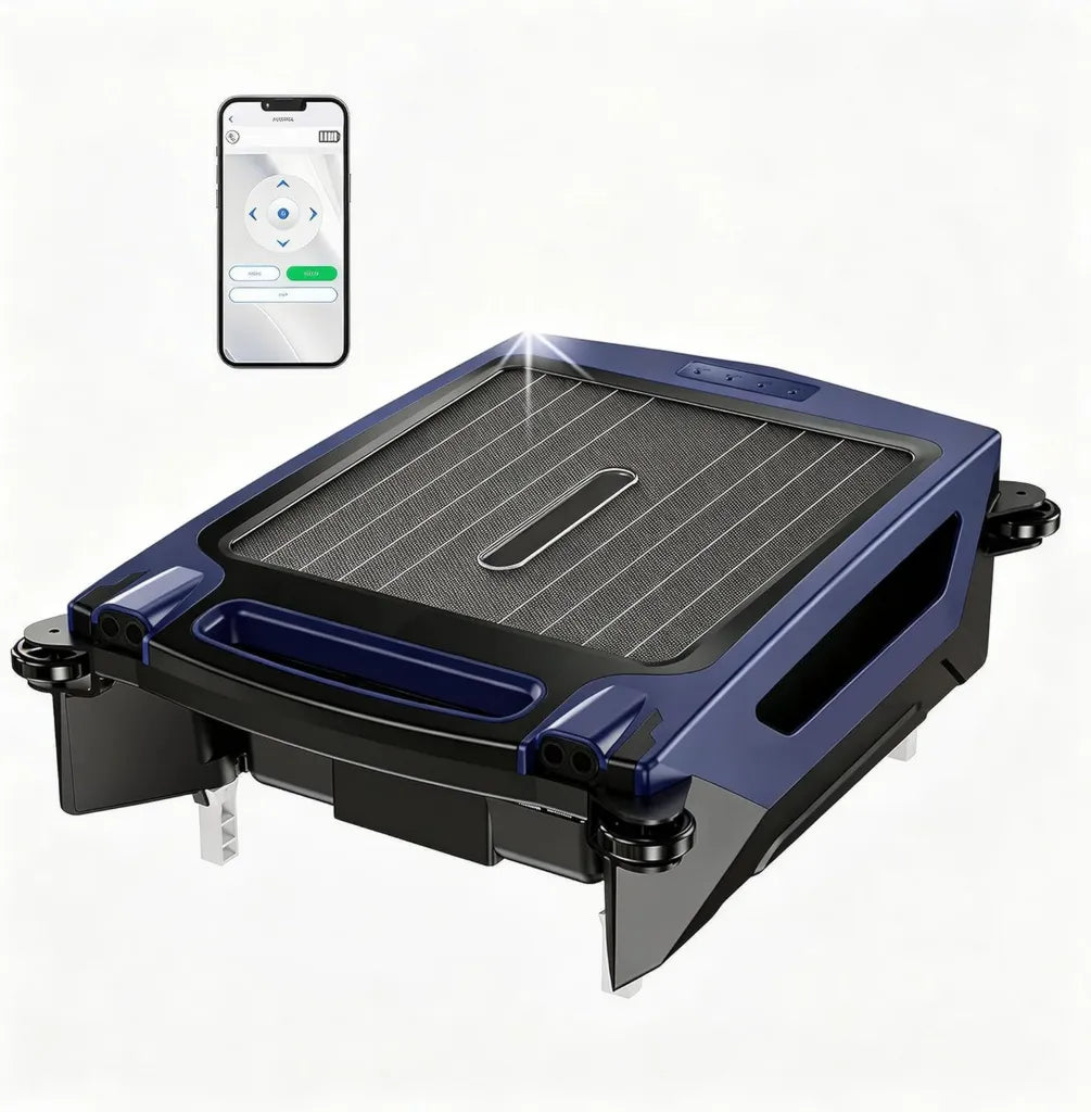Aspirateur de Surface Solaire pour Piscine, Contr?l¨¦ par Application, Robot Nettoyeur avec Modes de Charge Multiples
