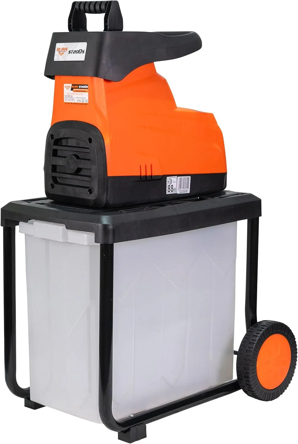 Broyeur de v¨¦g¨¦taux ¨C 40mm, 60L, 2800W, pour l'entretien du jardin, orange