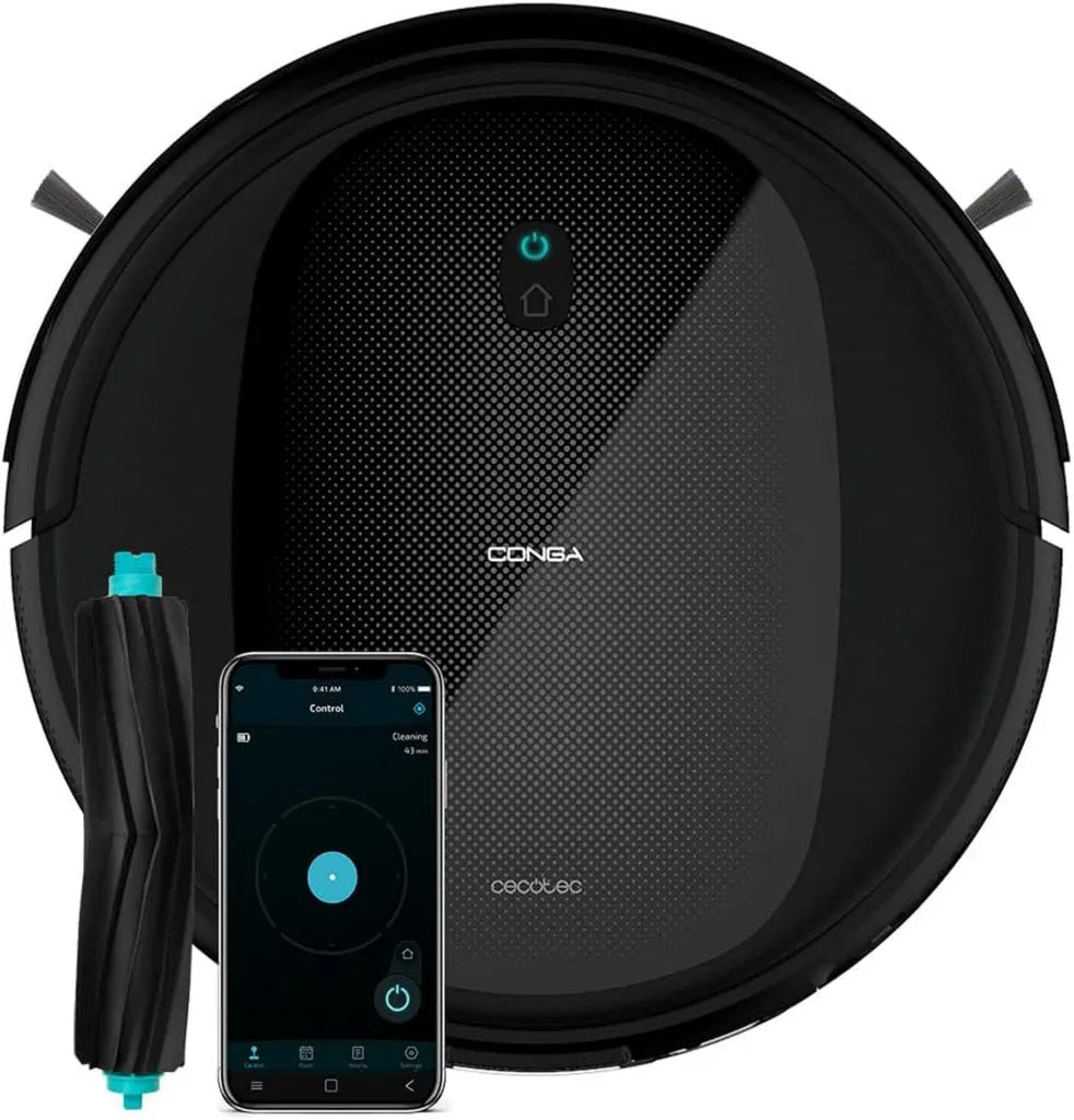 Cecotec Robot Aspirateur Conga Flash Connect¨¦, 2100 Pa, 160 Min d'Autonomie, 6 Modes, Brosse Animaux, Compatible Application