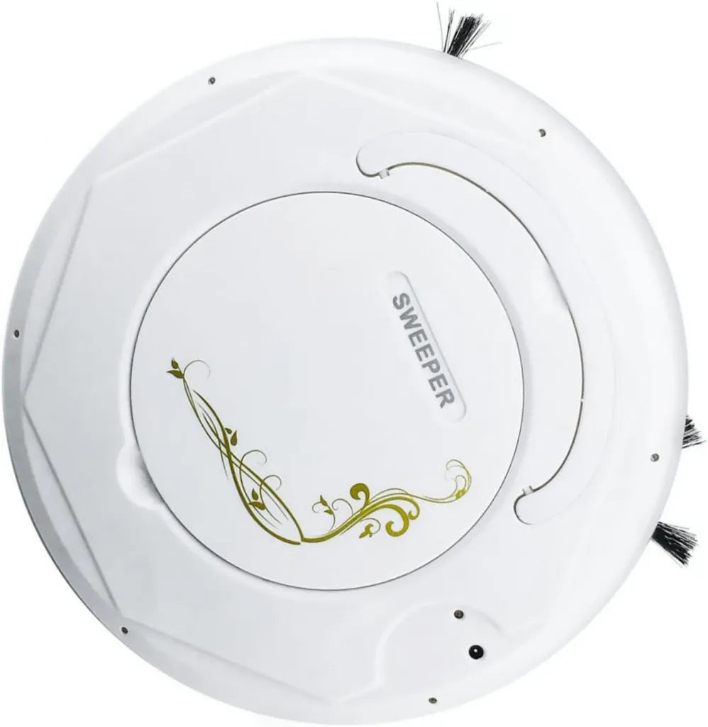 Aspirateur Robot Intelligente avec Fonction Serpill¨¨re pour Sols, Plastique Blanc, Nettoyage Domestique Efficace