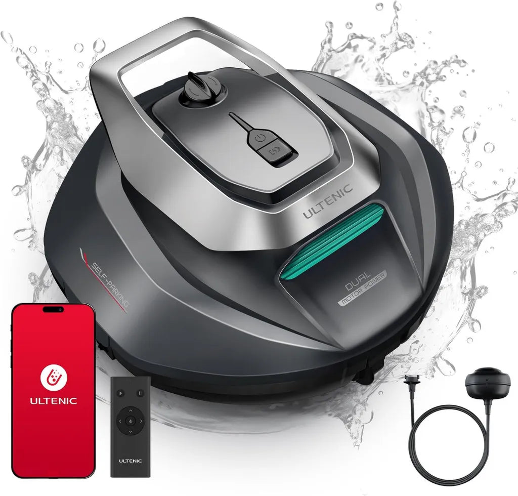 Robot de Piscine Ultenic Pooleco 10s, Contr?le via Application, Autonomie 90 Min, Nettoyage Optimal pour Tous Types de Surfaces