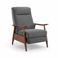 Fauteuil inclinable en bois avec tissu gris