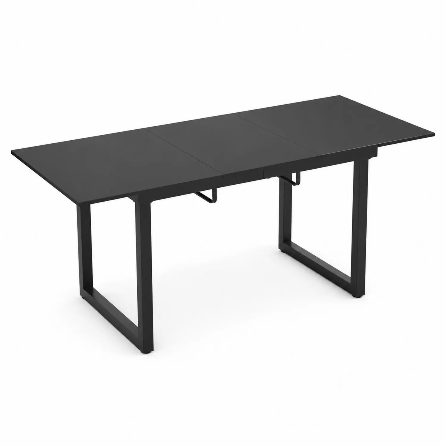Table à manger extensible en métal noir 180/240 cm