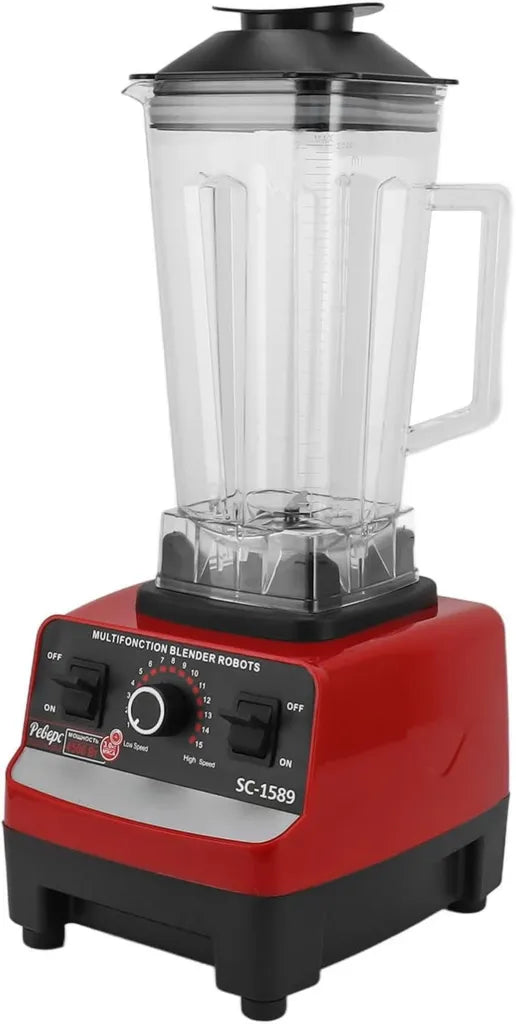 Blender de Cuisine 4500 W, 1,8 L, Mixeur Multifonction avec 15 Vitesses et 6 Lames en Acier pour Viande, Glace et Fruits