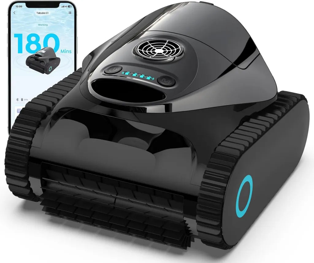 Nettoyeur de Piscine Intelligent sans Fil, 7 Modes, Double Filtration, 180 Min Autonomie, pour Piscines Jusqu'¨¤ 150 m2