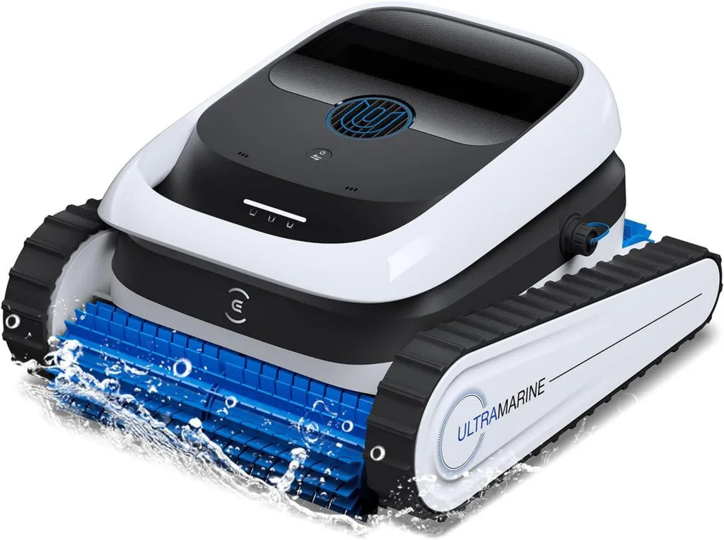 Robot de Piscine ECOVACS Ultramarine P1 avec Technologie SmartNavi, Aspire et Nettoie 180m2 en 180 Min, Filtration Double, UltraPure 300 L/Min, Contr?le via Application - Blanc