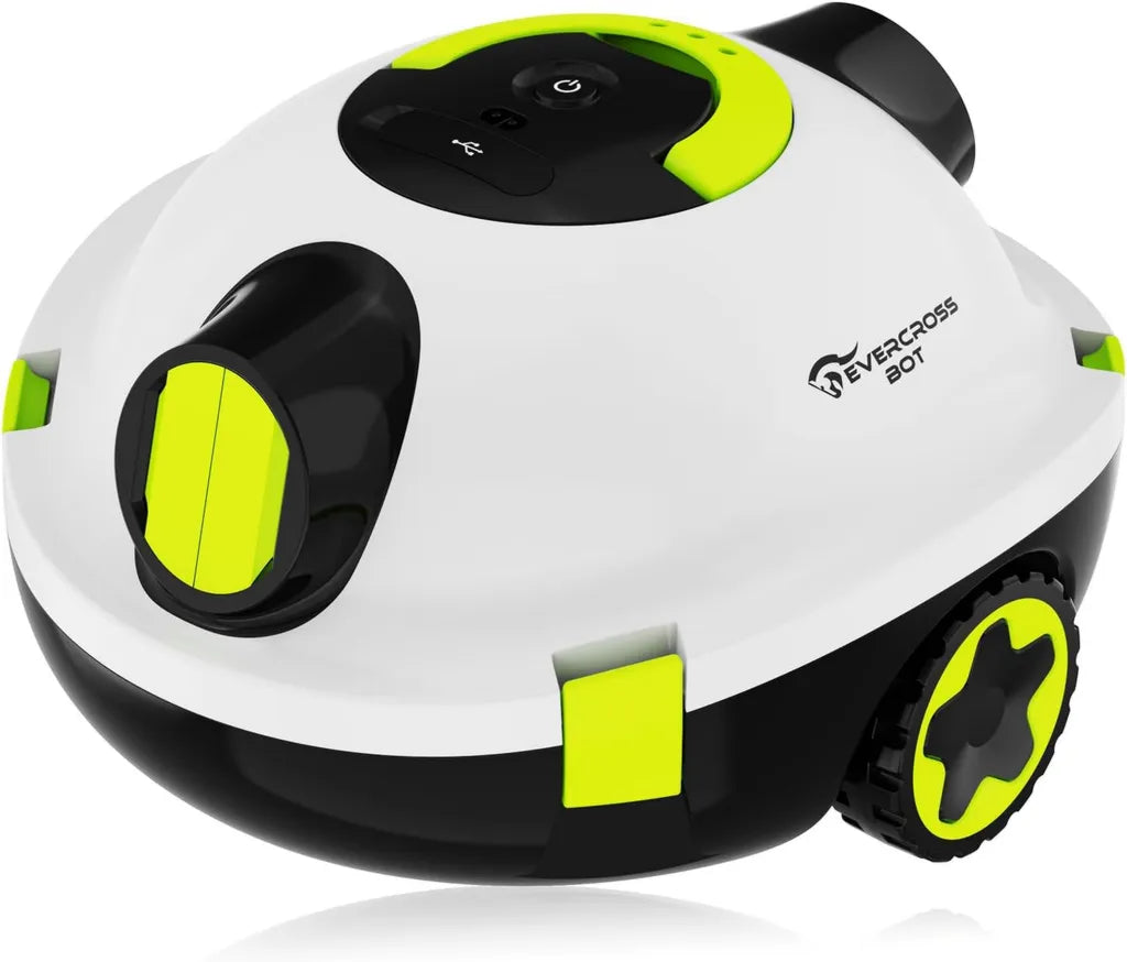 Robot de Nettoyage sans Fil pour Piscines, Autonomie 100 Min, Surface 120©O, Stationnement Auto, Filtre 180¦Ìm, Blanc