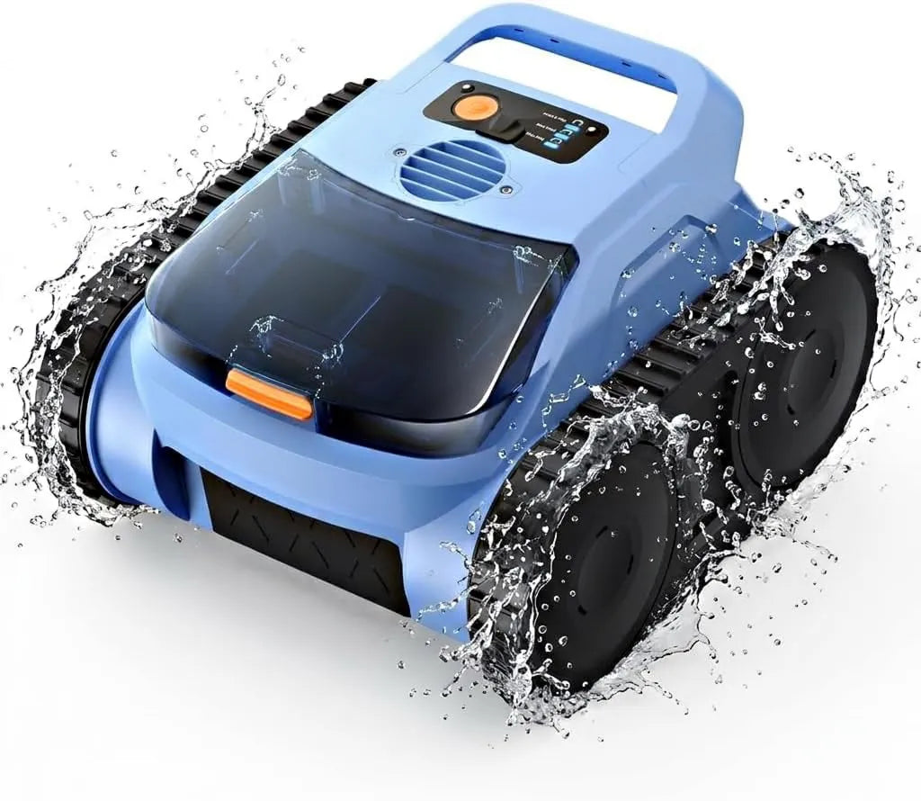 Aspirateur de Piscine sans Fil, Batterie Lithium, 180 min d'autonomie, Pour Piscines jusqu'¨¤ 200©O, 4800GPH, Double Filtration, Auto-parking