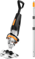 Aspirateur de Piscine sans Fil avec T¨¦l¨¦commande, Perche T¨¦l¨¦scopique 1,8 m, Autonomie 75 Min, D¨¦bit 18 GPM, Id¨¦al pour Piscines Hors Sol, Spas et Jacuzzis (Noir)
