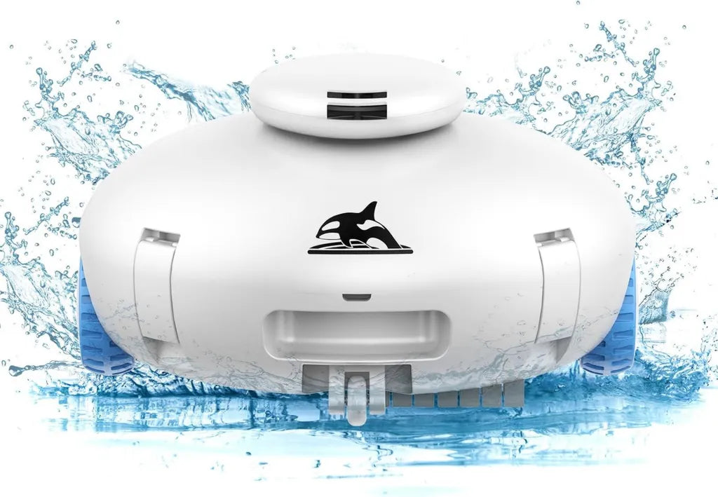 Robot de Piscine sans Fil 2026 avec Double Moteur, Autonomie 140 Min, Nettoyage Automatique pour Piscines Hors-Sol 80©O