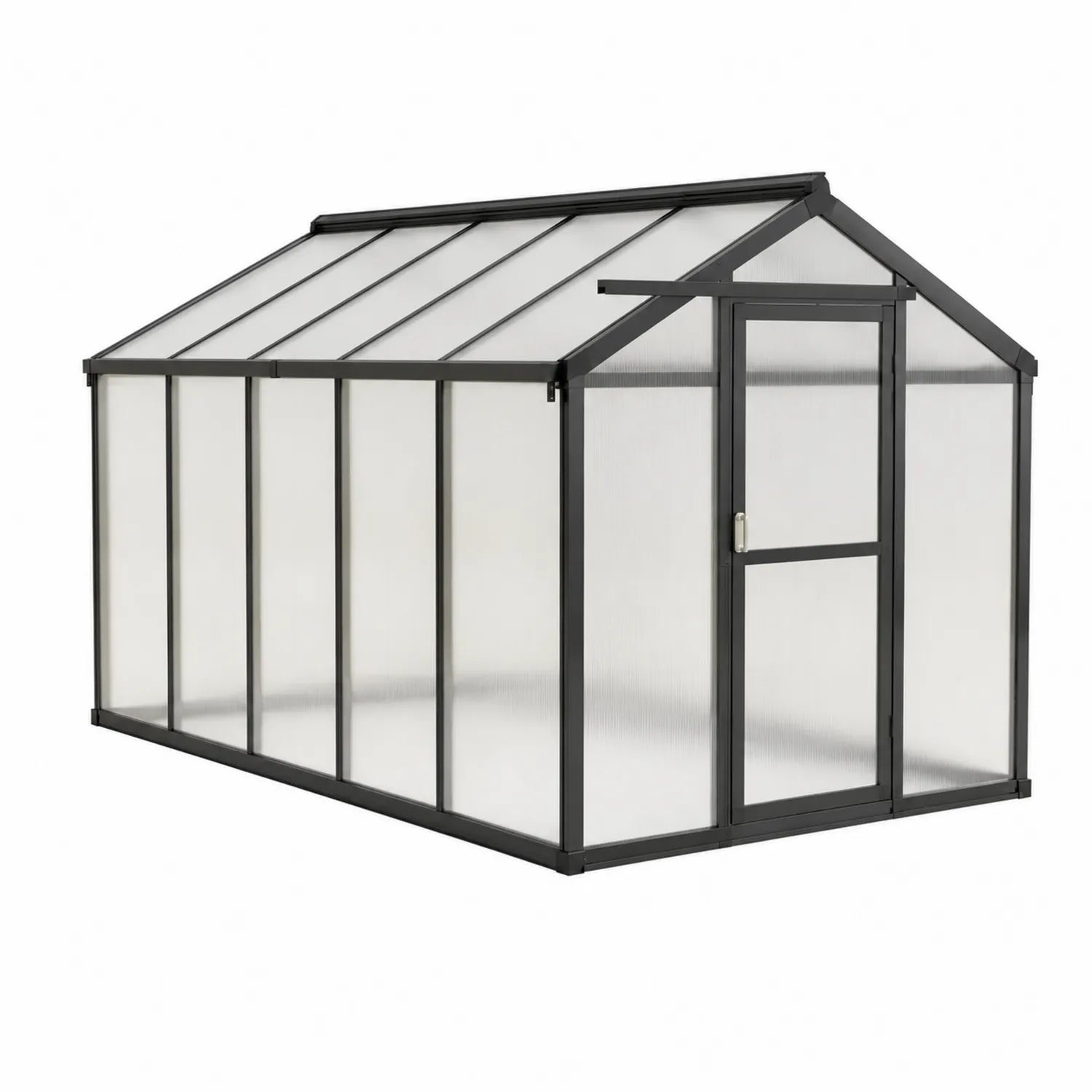 Serre de jardin en aluminium et polycarbonate alvéolaire noire