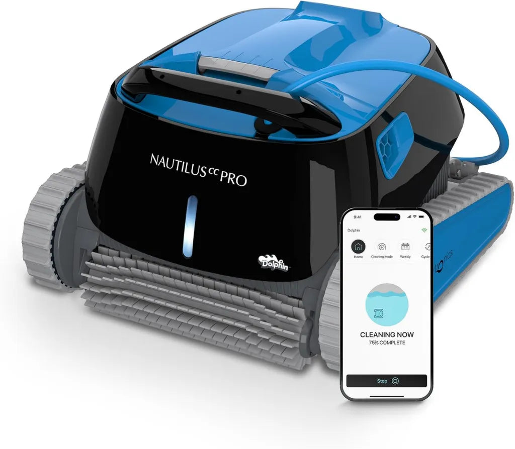 Robot Nettoyeur Piscine Dolphin Nautilus CC Pro avec Connexion App, Pour Piscines Jusqu'¨¤ 15 m, Nettoyage Complet et Filtration Avanc¨¦e