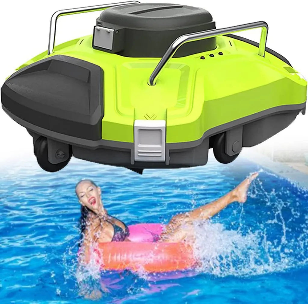Robot Nettoyeur de Piscine Automatique, Sans Fil, Double Moteur, Auto-Stationnement, Autonomie 90 Min, pour Piscines Hors Sol et Enterr¨¦es jusqu'¨¤ 93 m2
