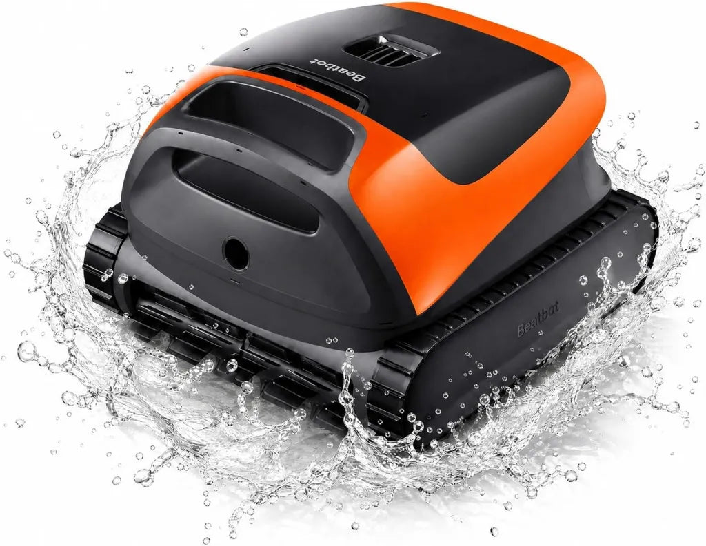 Robot de Piscine Sans Fil Beatbot Sora 30 - Nettoyage Complet avec Aspiration Puissante, Autonomie 5h, Orange Solaire