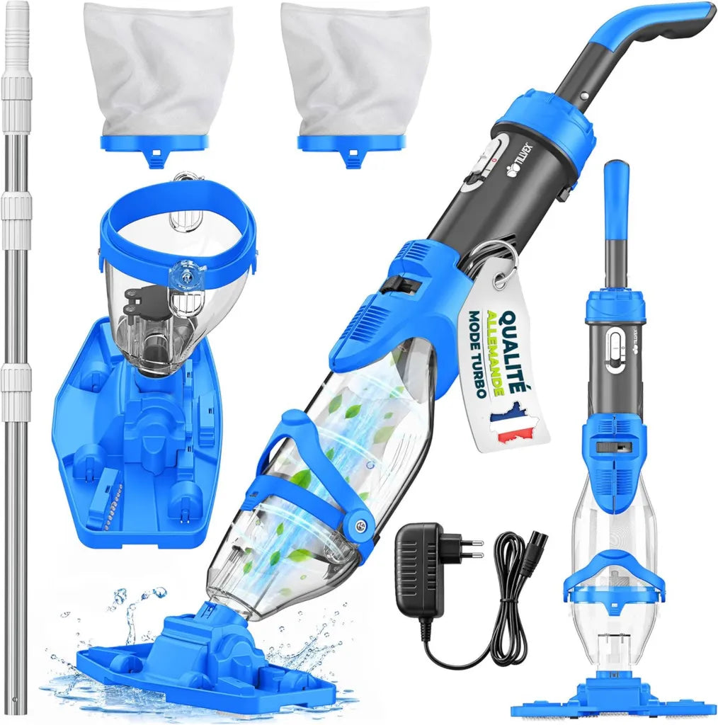 Aspirateur de Piscine ¨¦lectrique tillvex avec Batterie et Manche Extensible