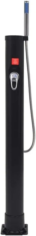 Douche ext¨¦rieure solaire 8L noire avec base acier, pommeau et tuyau pour jardin
