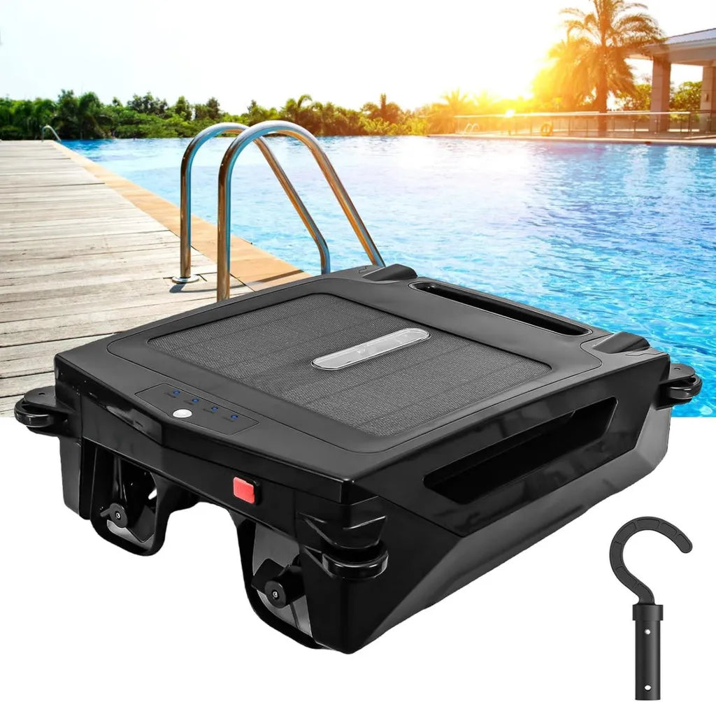 Robot nettoyeur de piscine solaire et rechargeable, deux modes de vitesse, ¨¦vasion et rotation automatiques, autonomie de 18 heures