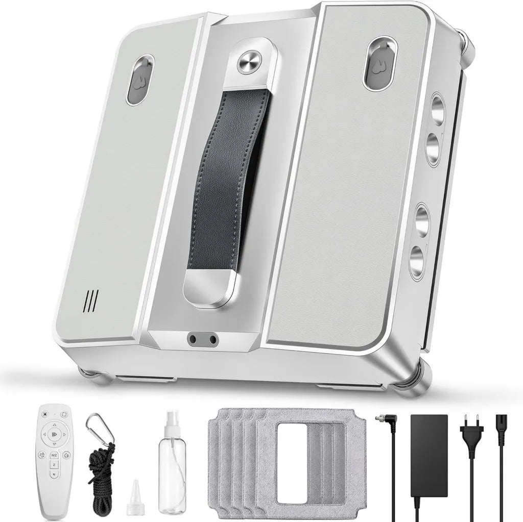 Robot lave-vitres intelligent W54D avec t¨¦l¨¦commande, 3 modes, 8 buses, puissance 5000Pa