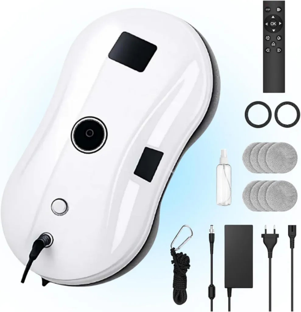 Robot de Nettoyage de Vitres 5600 Pa avec T¨¦l¨¦commande, Technologie Double H¨¦lice et D¨¦tection de Bords