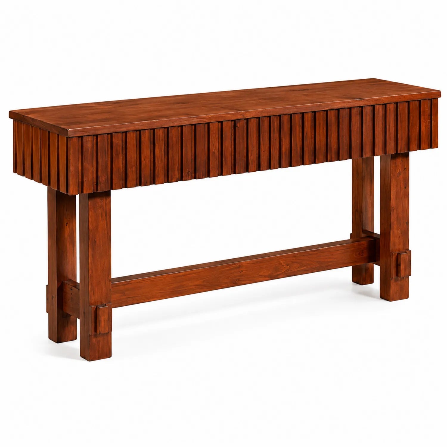 Console en bois marron 120 cm