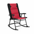 Chaise à bascule pliante en acier et polyester rouge et noir