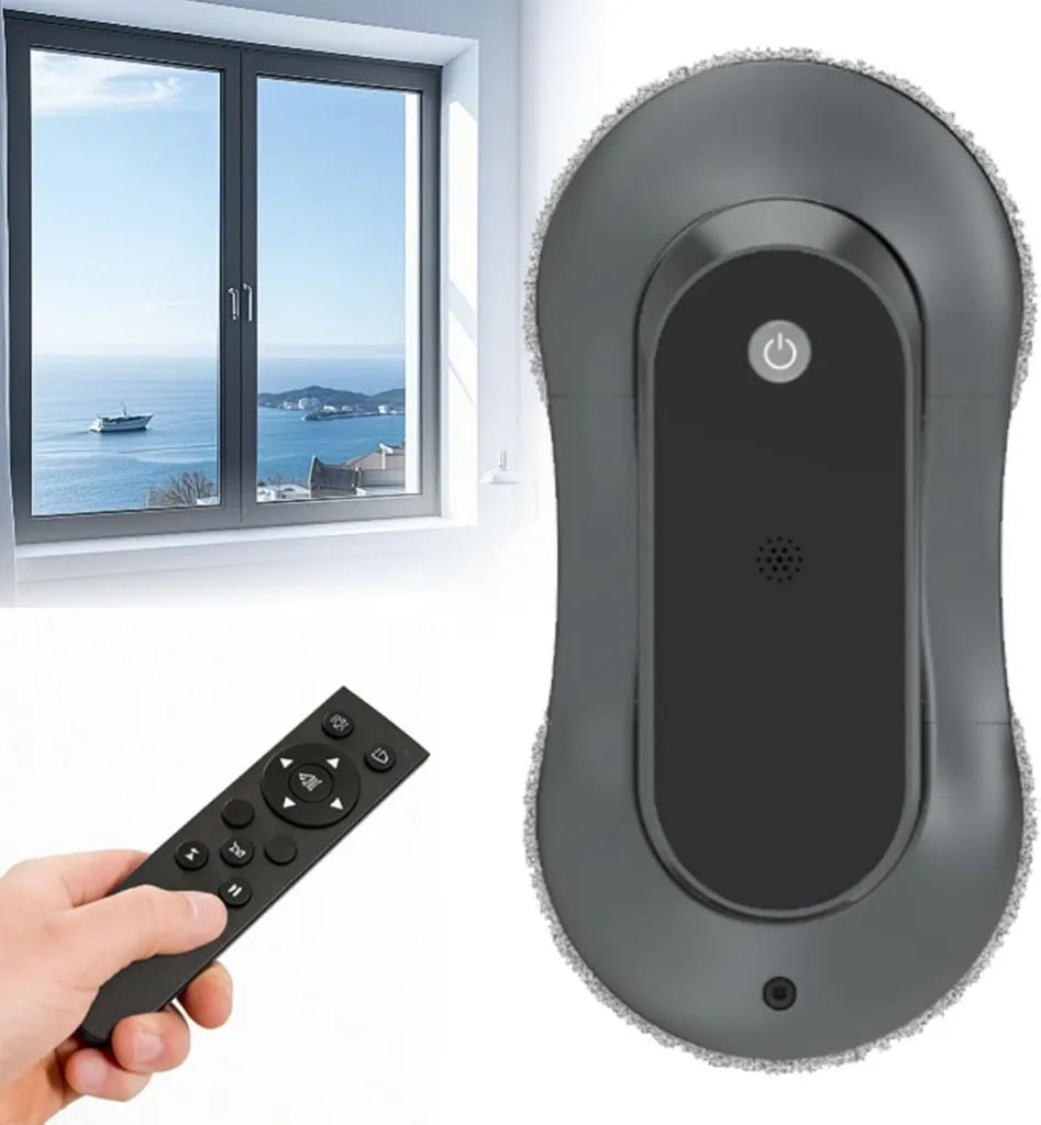 Nettoyeur de Vitres Automatique avec Syst¨¨me de Navigation Intelligente, D¨¦tection de Bord, T¨¦l¨¦commande et 3 Modes pour Fen¨ºtres et Plafonds