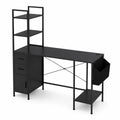 Bureau en métal noir avec étagères et tiroirs 120 cm