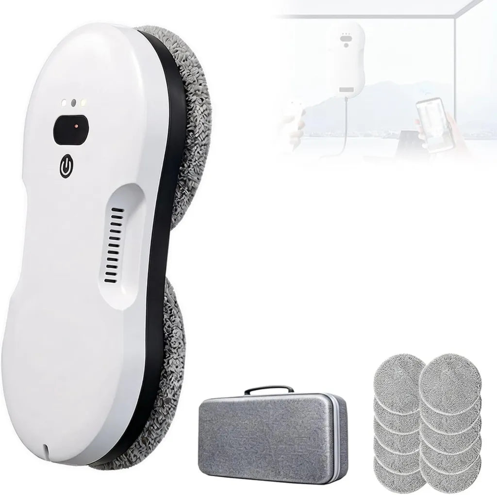 Robot lave-vitres intelligent, double r¨¦servoir, puissance 7 200 Pa, autonomie 40 min, application et t¨¦l¨¦commande, ¨¦vitement d'obstacles, utilisation int¨¦rieure et ext¨¦rieure