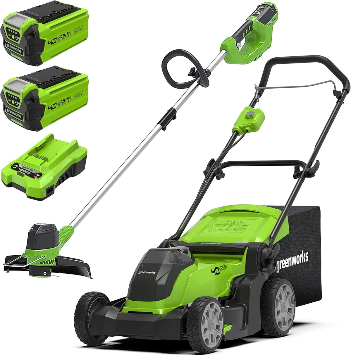 Greenworks 40V G40LM41K2X Tondeuse ¨¤ gazon, sans fil, 41 cm, 2Ah