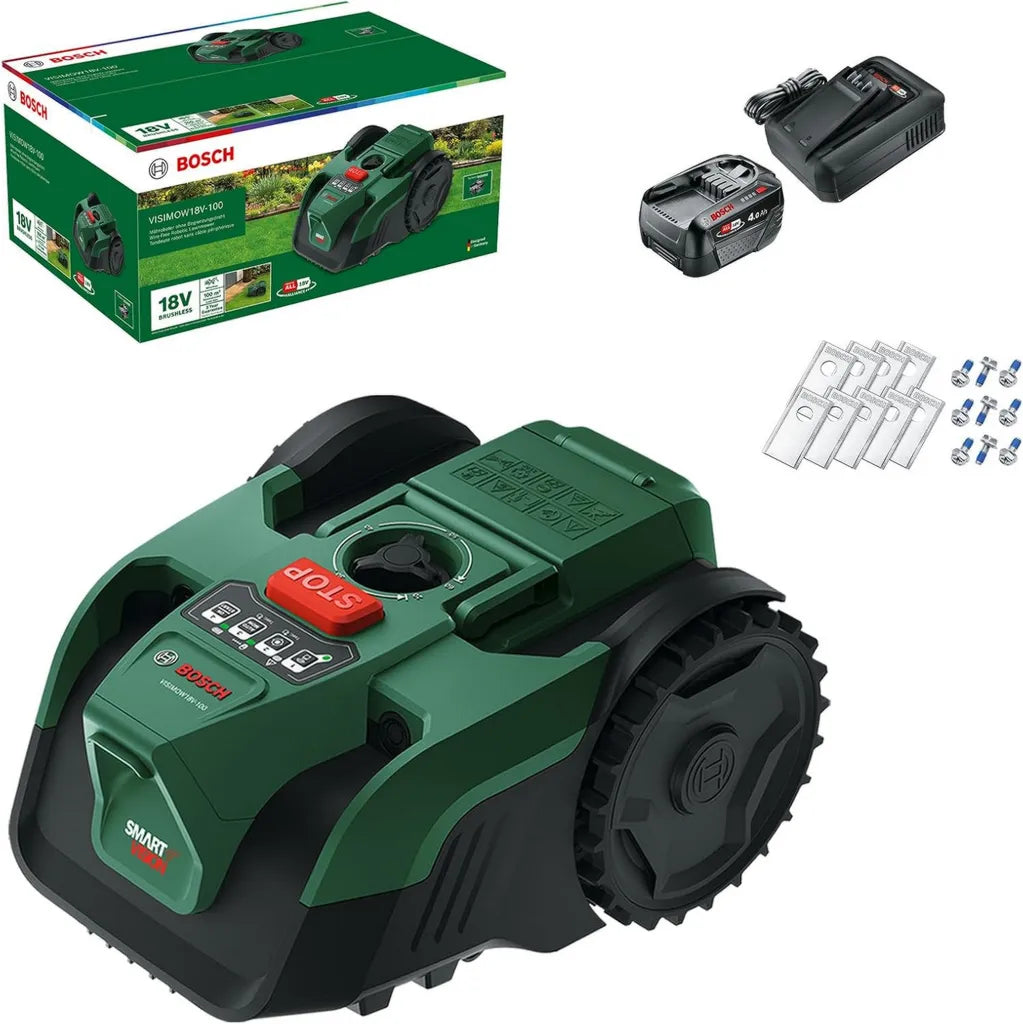 Tondeuse Robot sans Fil Bosch VISIMOW 18V-100 pour Pelouses jusqu'¨¤ 100 m2
