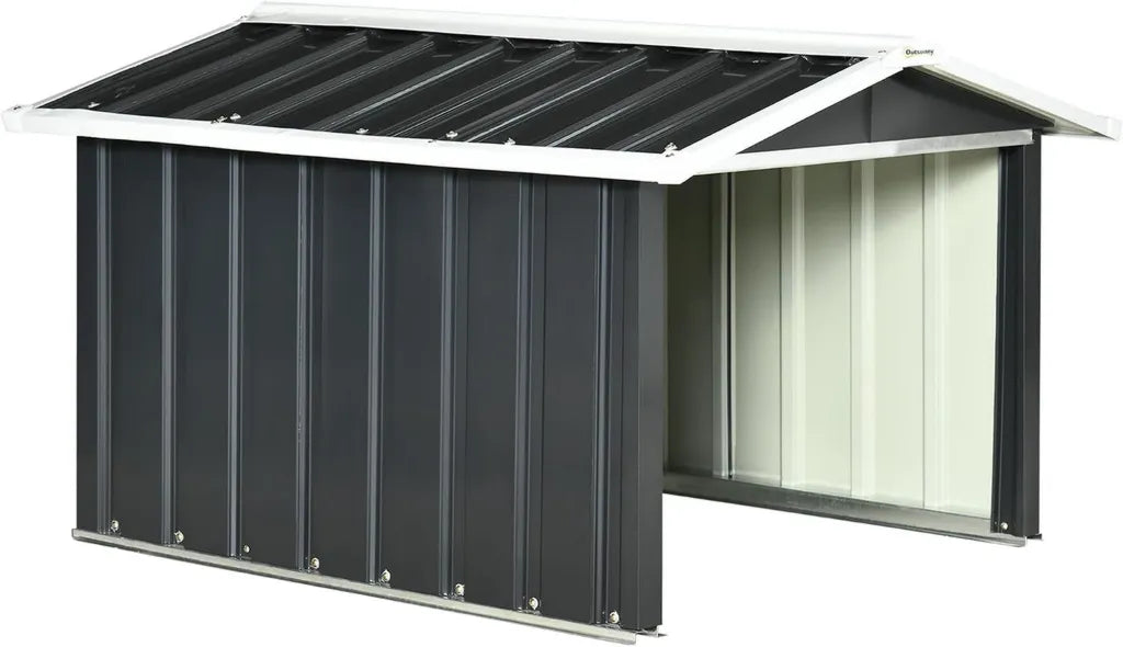 Outsunny Garage pour Tondeuse Robot en Acier Gris pour Abri de Jardin
