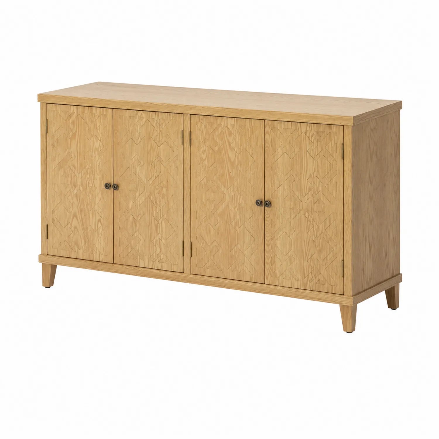 Buffet en bois de chêne massif clair 4 portes