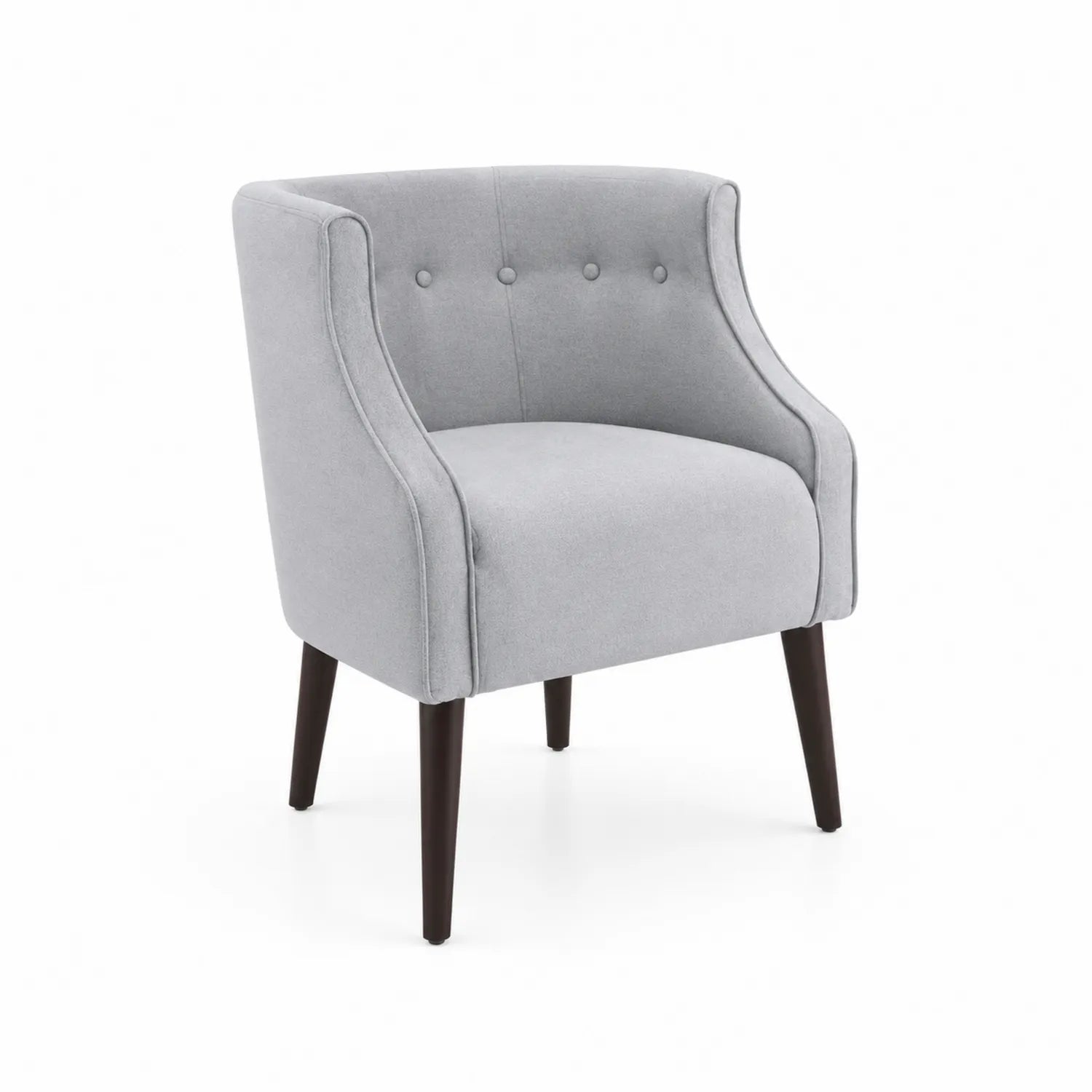 Fauteuil en bois et polyester gris