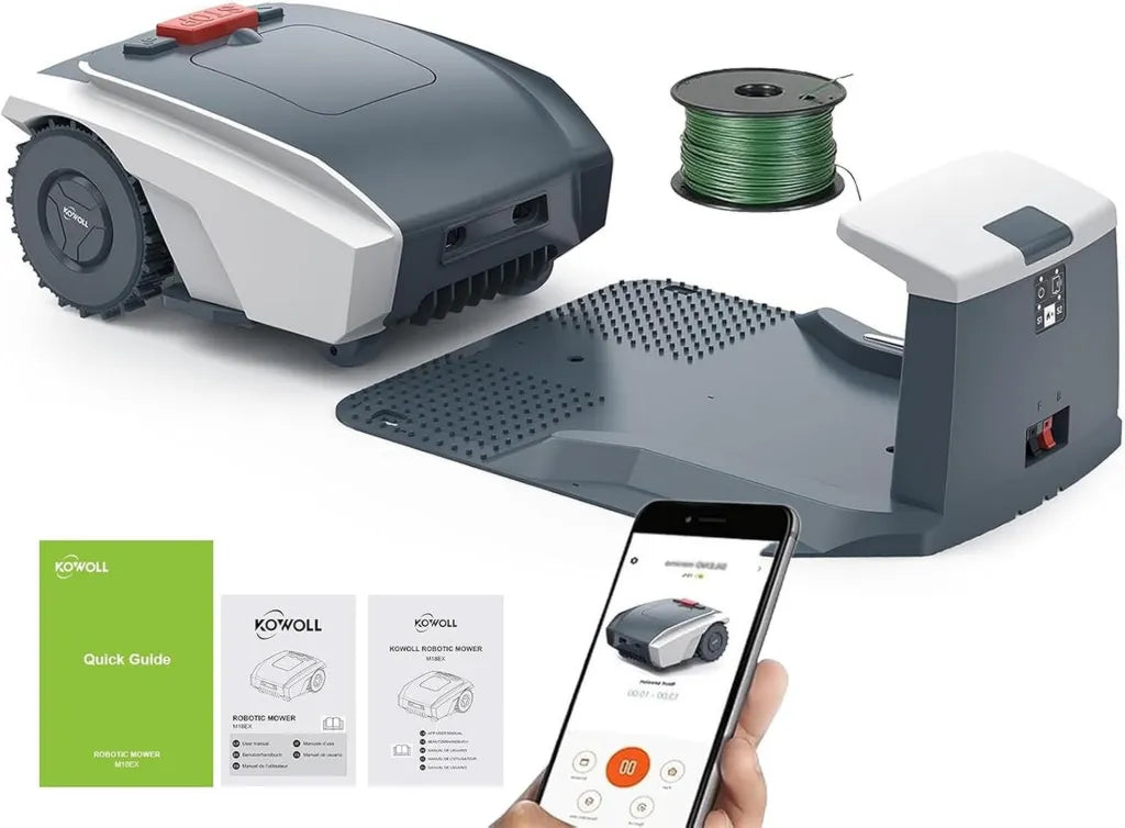 Robot Tondeuse GPS Bluetooth pour Grandes Pelouses - Jusqu'¨¤ 1500 m2, Gris
